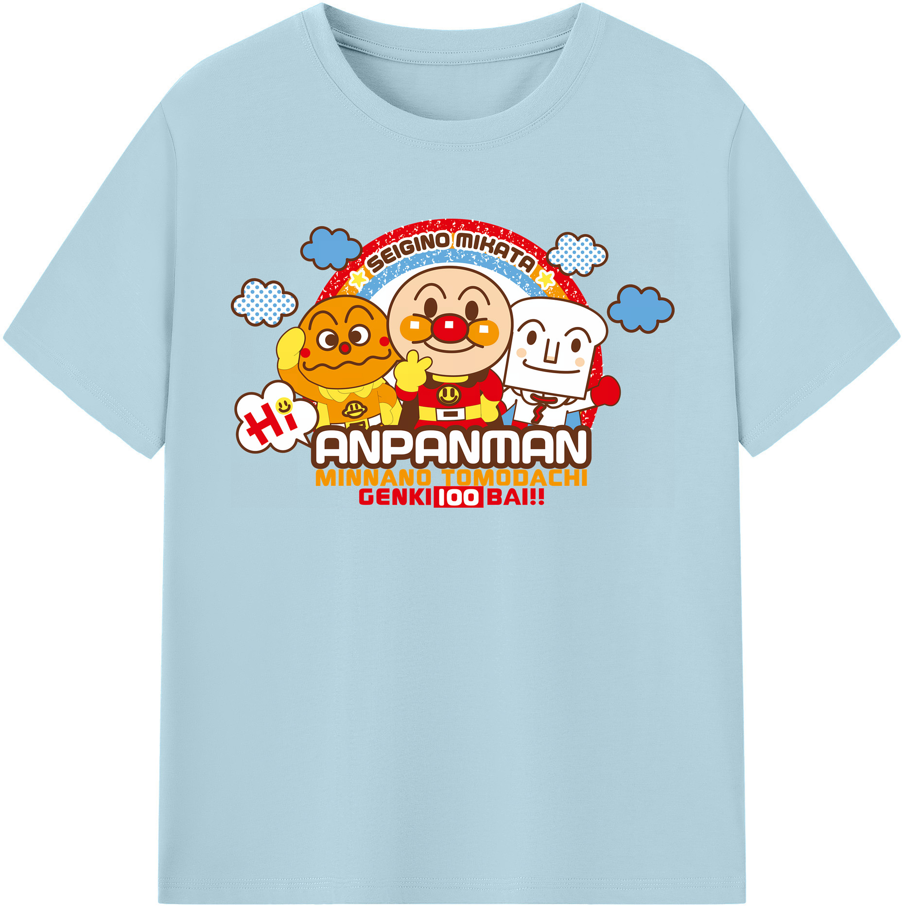 （画像用） アンパンマン Anpanman 綿100％半袖Tシャツ（フロントプリント）
